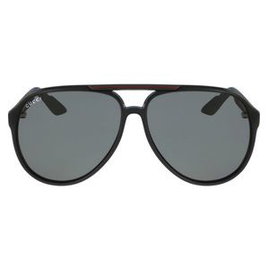 GUCCI GG1627/S D28R6 59mm Black Web Aviator Sunglasses Italy